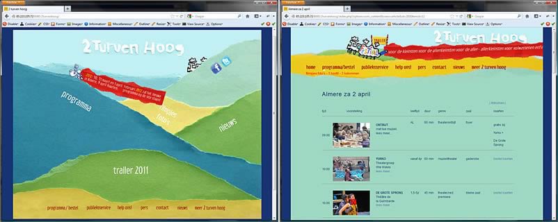 website van 2 Turven Hoog Seizoen 2011 gemaakt door webdesignbureau Amsterdam othersites