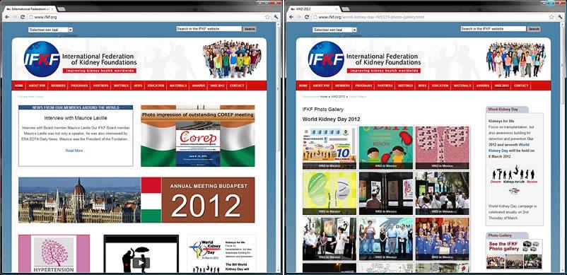 website van International Federation of Kidney Foundation IFKF gemaakt door othersites webdesign bureau Amsterdam 