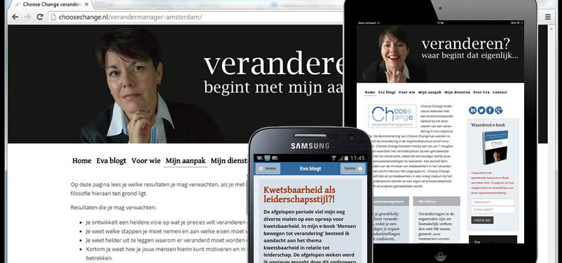 website van Choose Change verandermanagement gemaakt door webdesign bedrijf amsterdam othersites