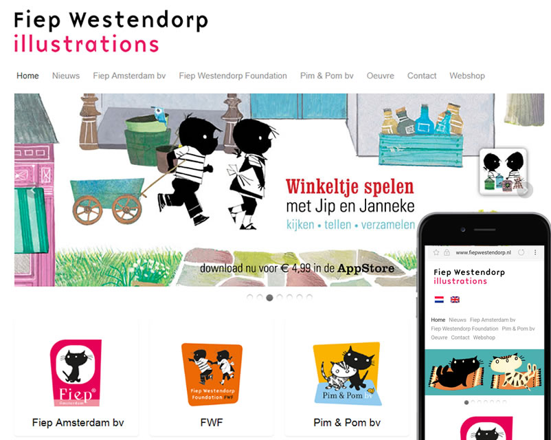 website van Fiep Westendorp Amsterdam gemaakt door webdesign bedrijf amsterdam othersites 